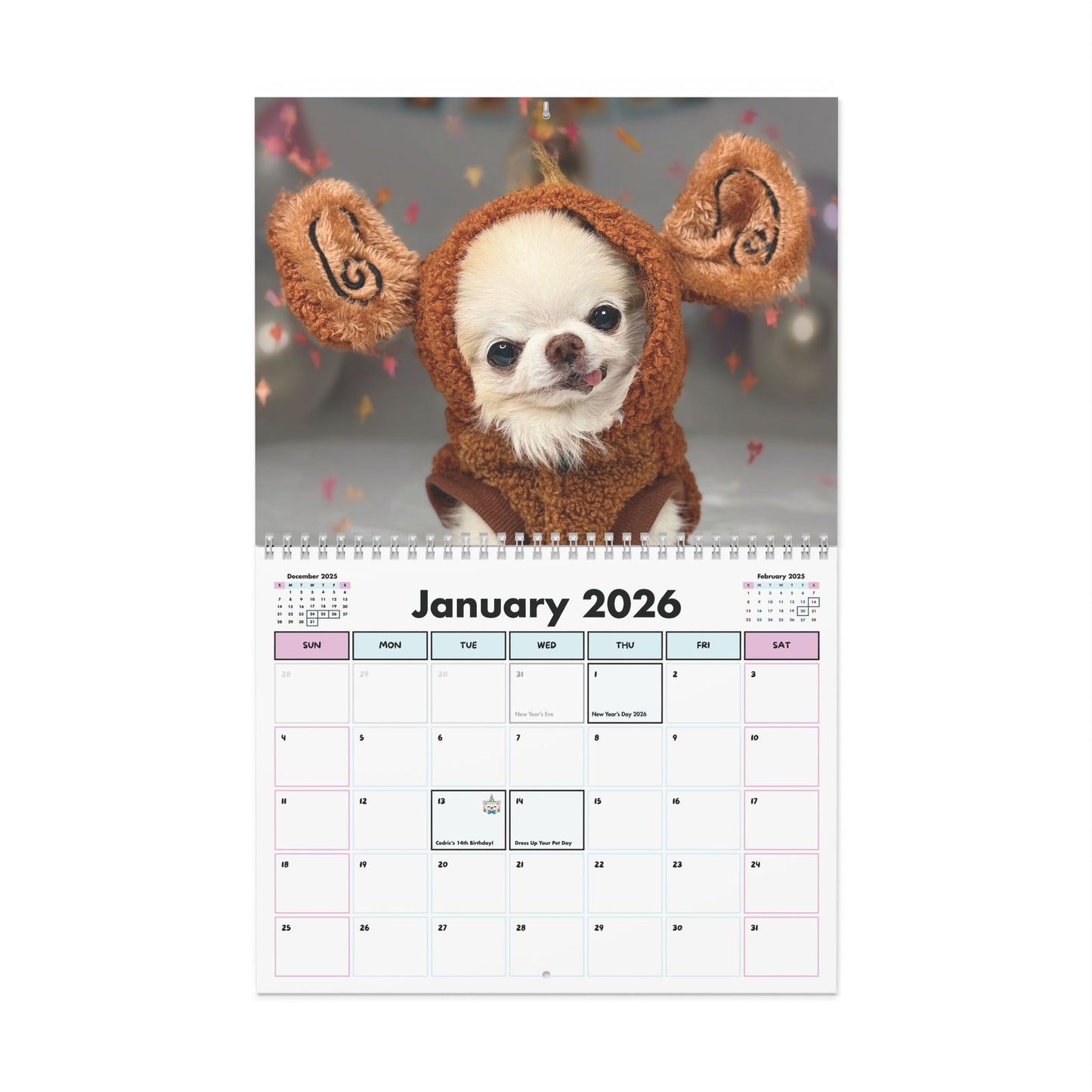 Calendar - Tiny Chihuahua Cedric & Maya 2026