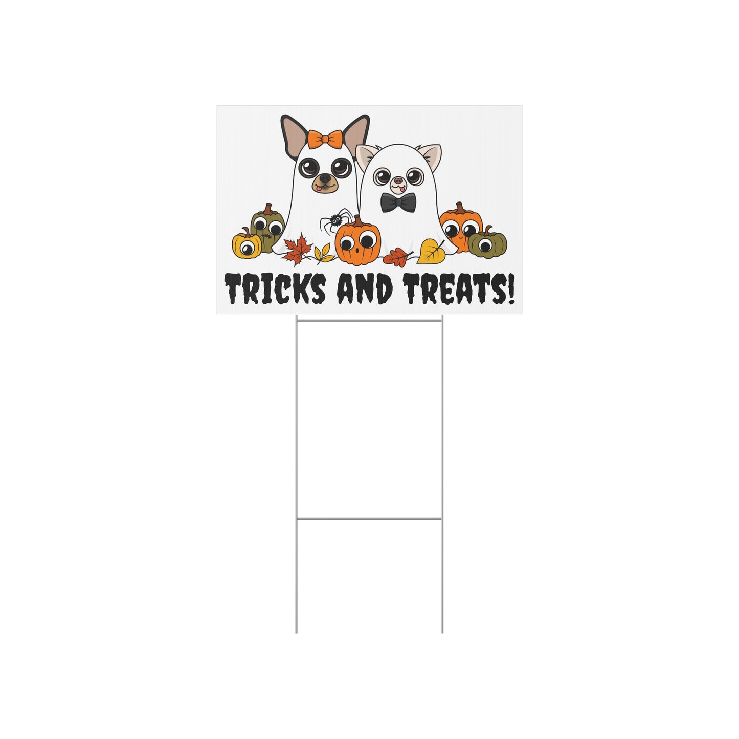 Ghost Chis Halloween Lawn Sign – Tricks and Treats