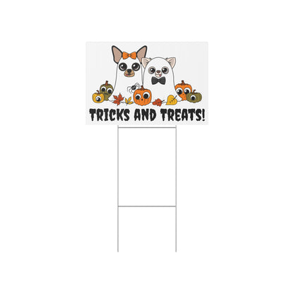 Ghost Chis Halloween Lawn Sign – Tricks and Treats