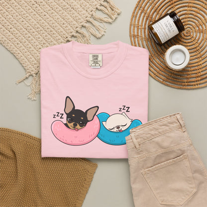 Nap Time Chihuahuas Unisex Garment-Dyed T-Shirt – Cozy Sibling Naps