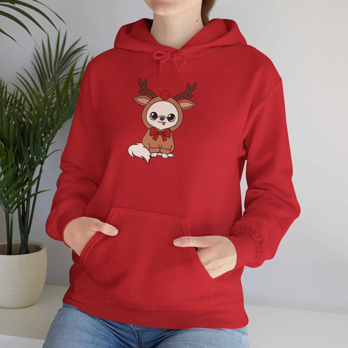 Cedric Reindeer Cheer Unisex Hoodie – Tiny Festive Joy