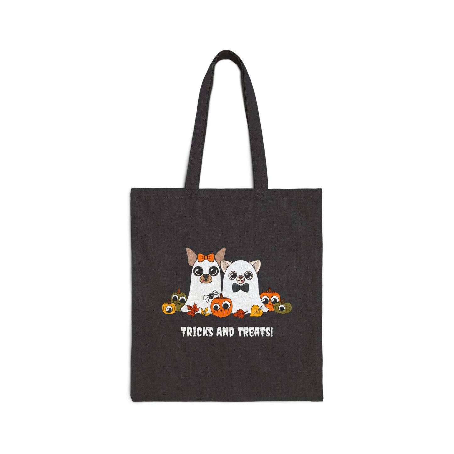 🎃 Tricks and Treats Cotton Canvas Tote Bag – Spooky and Stylish! 👻