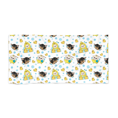 Chihuahua Bath Time Beach Towel – Cedric & Maya