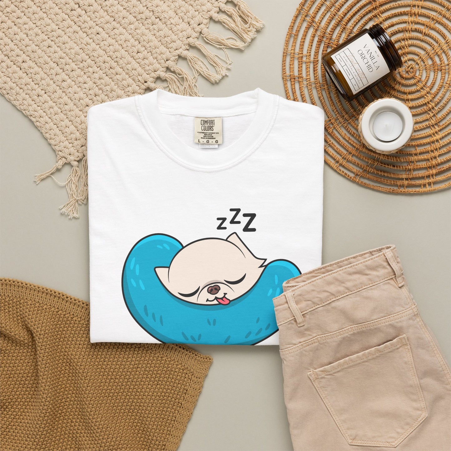 Sleepy Nap Time Cedric Garment-Dyed T-Shirt – Blue Calm
