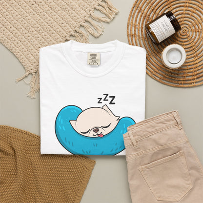 Sleepy Nap Time Cedric Garment-Dyed T-Shirt – Blue Calm