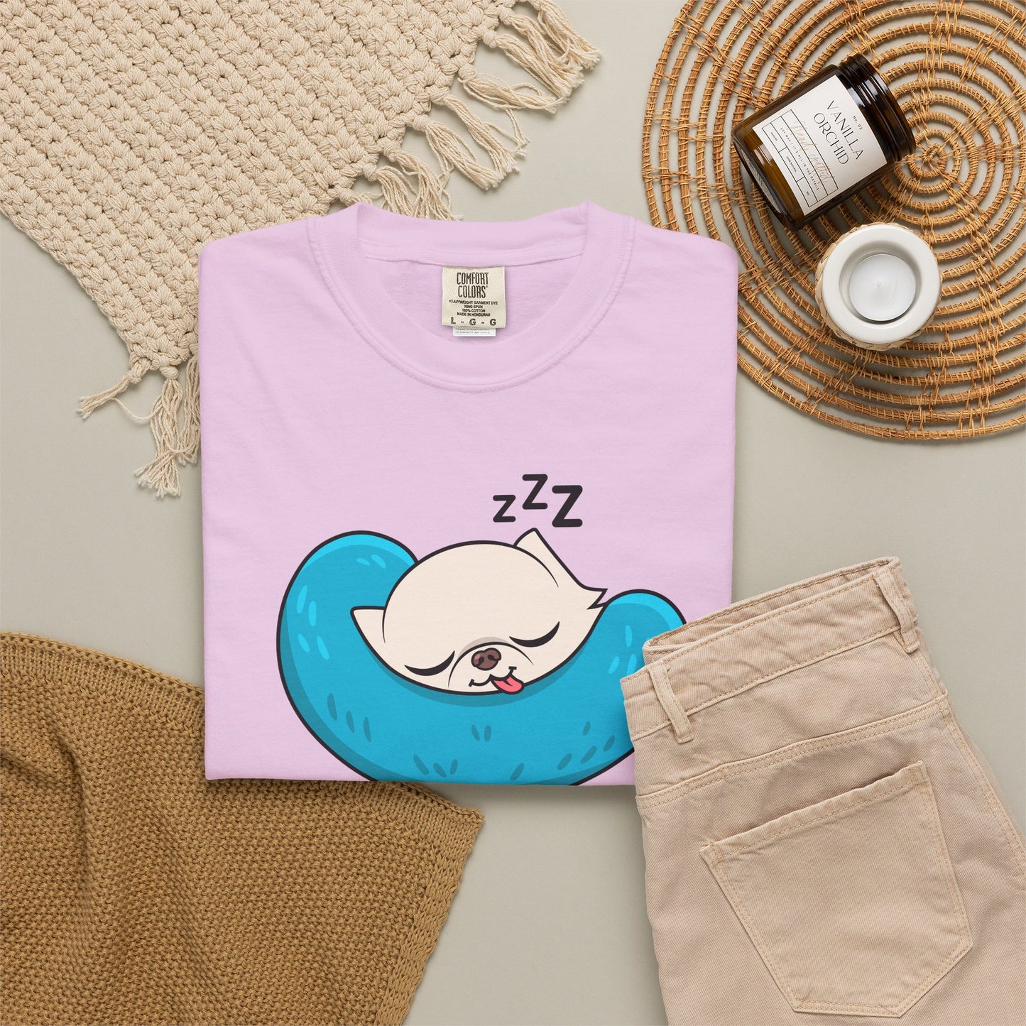 Sleepy Nap Time Cedric Garment-Dyed T-Shirt – Blue Calm