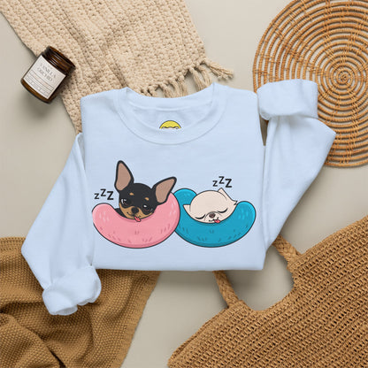 Nap Time Chihuahuas Unisex Crewneck Sweatshirt – Cozy Sibling Naps