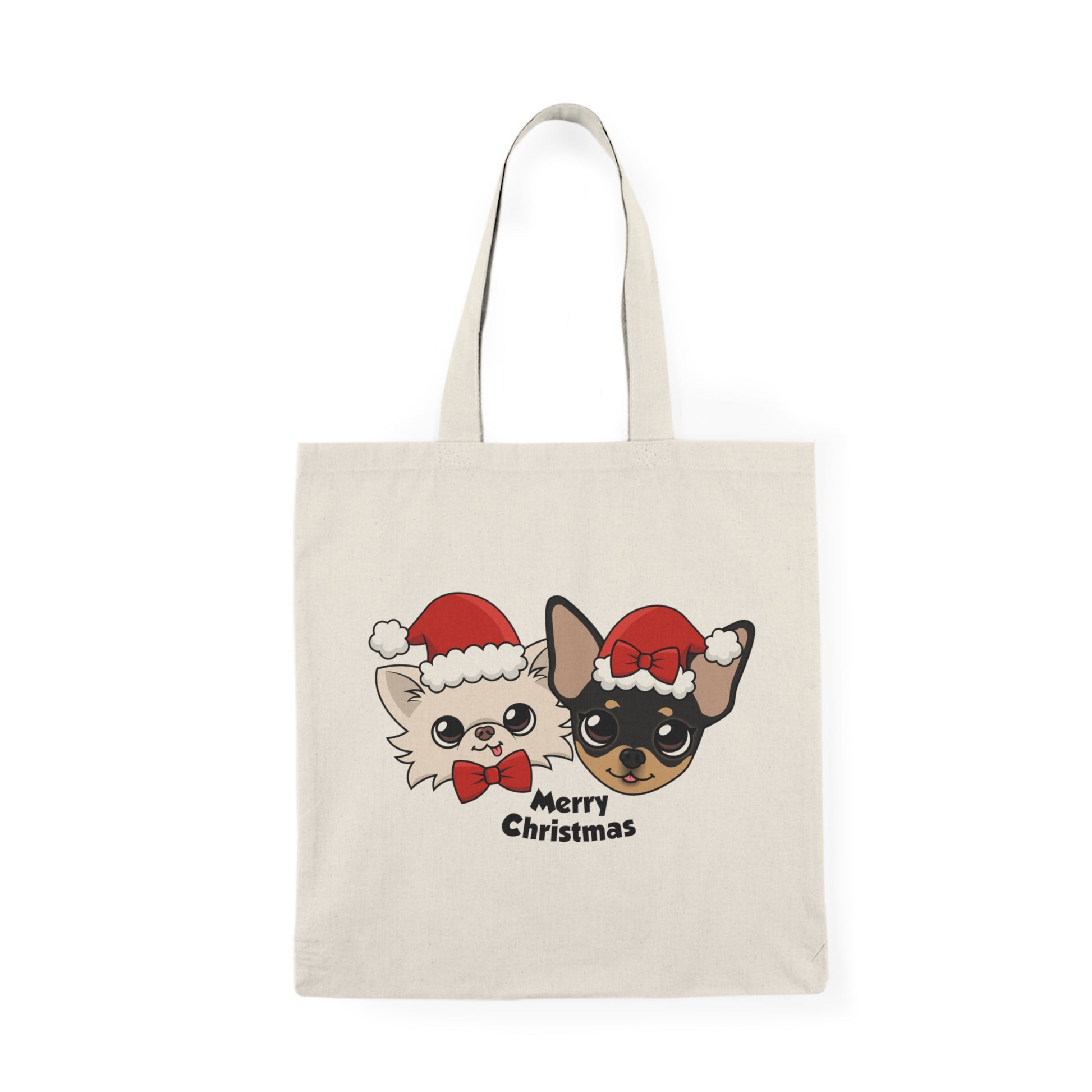 Cedric & Maya's Merry Christmas Cotton Tote - Tiny Chihuahua Shop