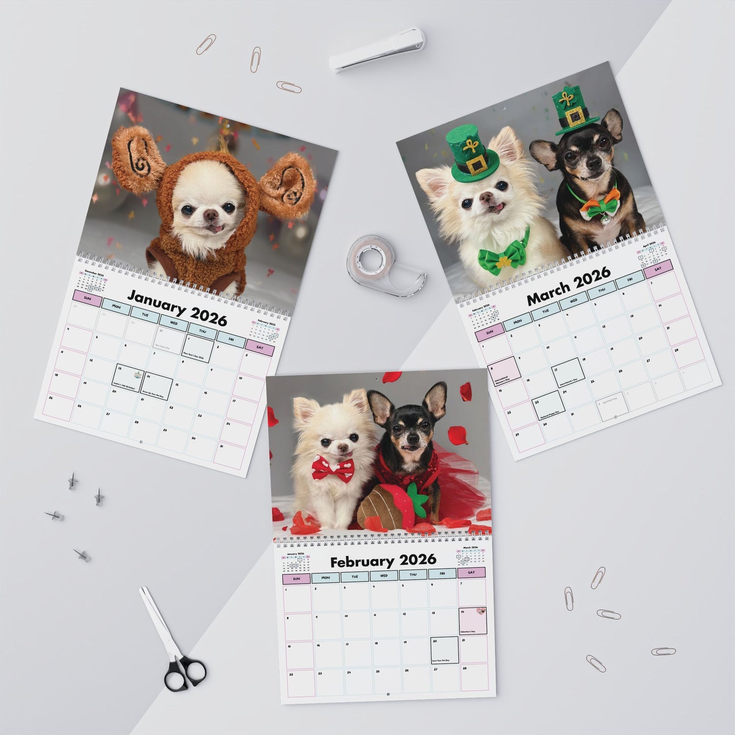 Calendar - Tiny Chihuahua Cedric & Maya 2026