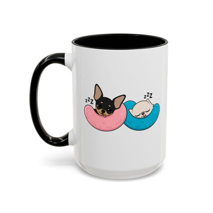 Nap Time Chihuahuas Accent Coffee Mug – Cozy Sibling Snoozes