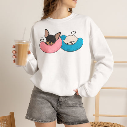 Nap Time Chihuahuas Unisex Crewneck Sweatshirt – Cozy Sibling Naps