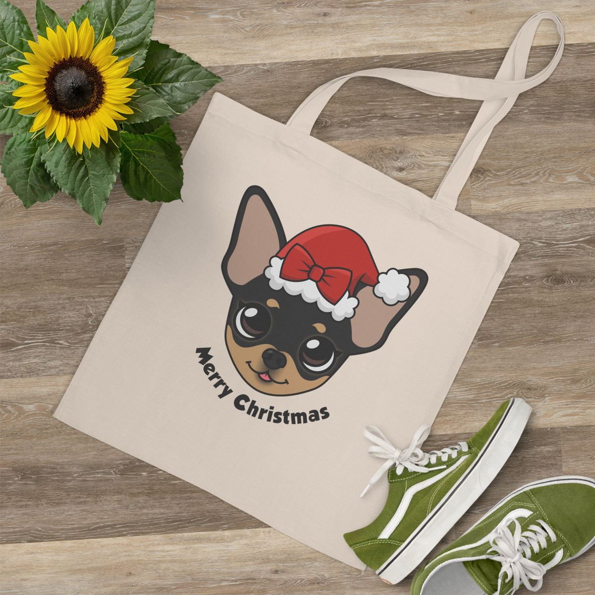 Maya's Merry Christmas Cotton Tote - Tiny Chihuahua Shop