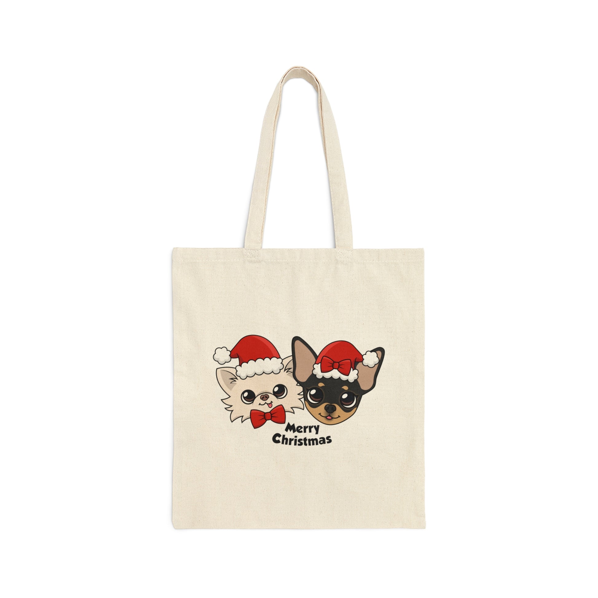 Cedric & Maya's Merry Christmas Cotton Tote - Tiny Chihuahua Shop