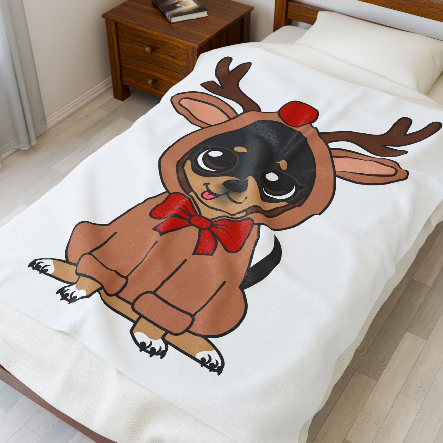 Maya Reindeer Moment Velveteen Plush Blanket Hug