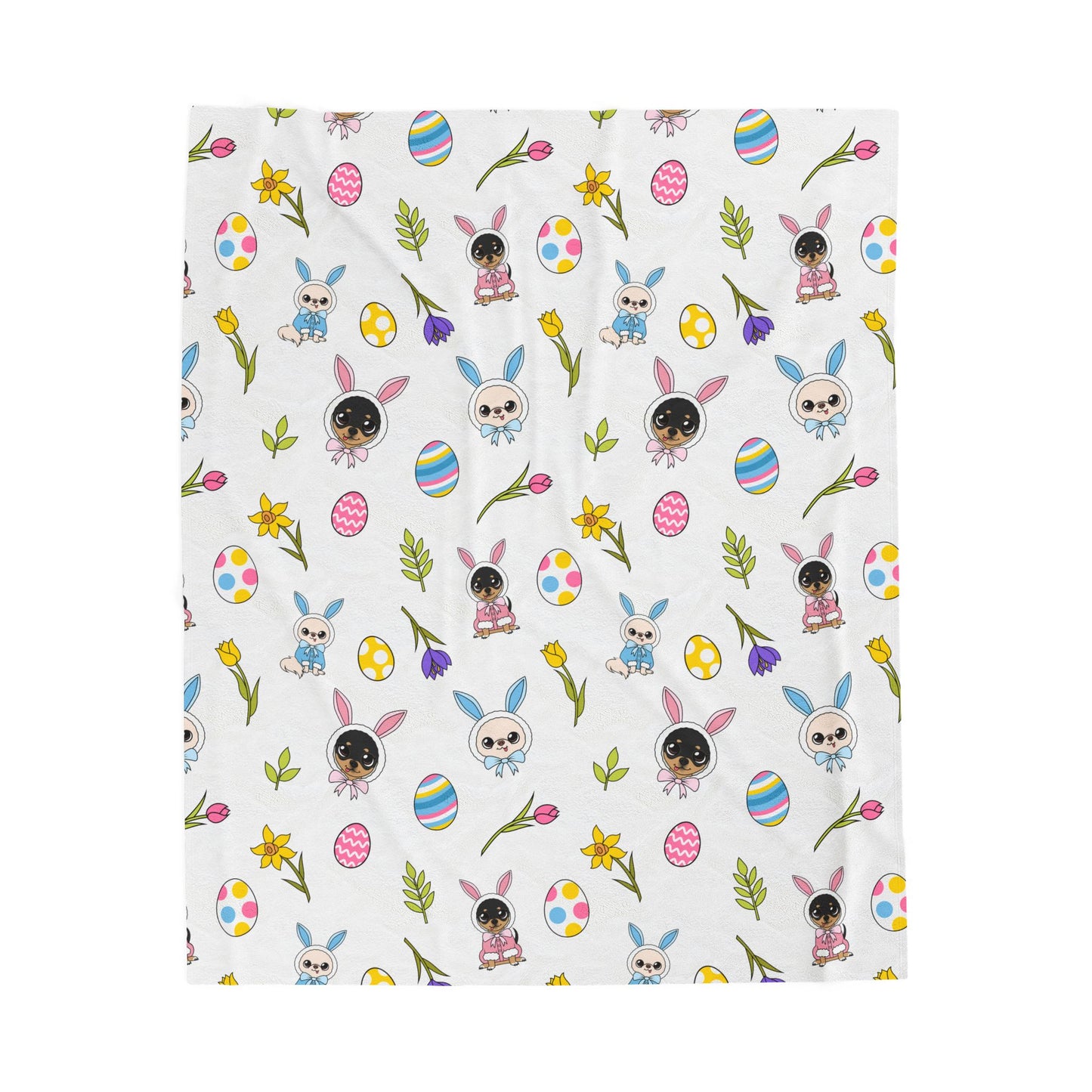 Cedric & Maya Easter Pattern Velveteen Plush Blanket