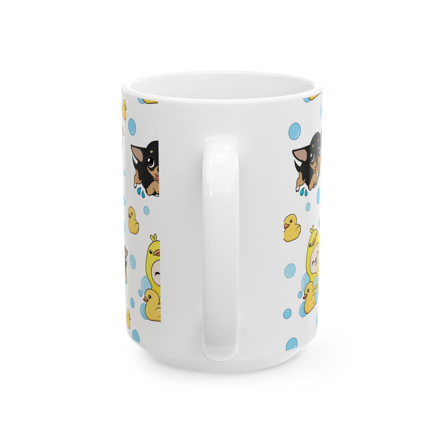 Chihuahua Bath Time Pattern Ceramic Mug – Calm Little Splash
