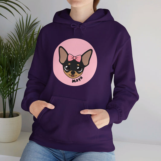 Sudadera con capucha acogedora y cómoda de Tiny Chihuahua Maya - Edición oscura