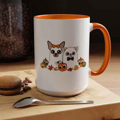 Ghost Chis Halloween Ceramic Mug – Orange or Black, 11oz or 15oz