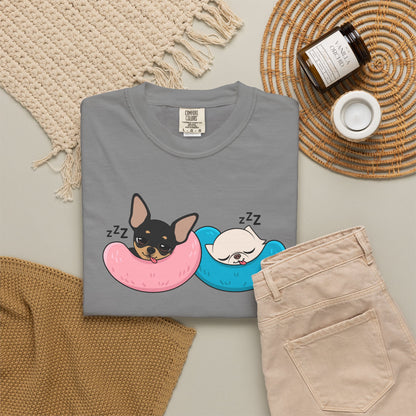 Nap Time Chihuahuas Unisex Garment-Dyed T-Shirt – Cozy Sibling Naps
