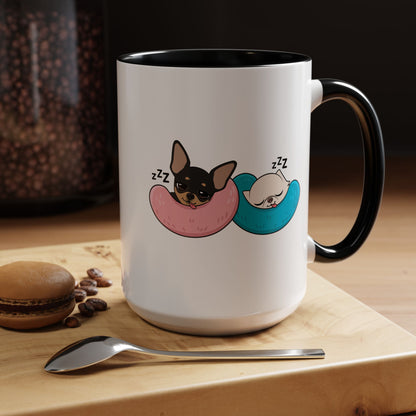 Nap Time Chihuahuas Accent Coffee Mug – Cozy Sibling Snoozes