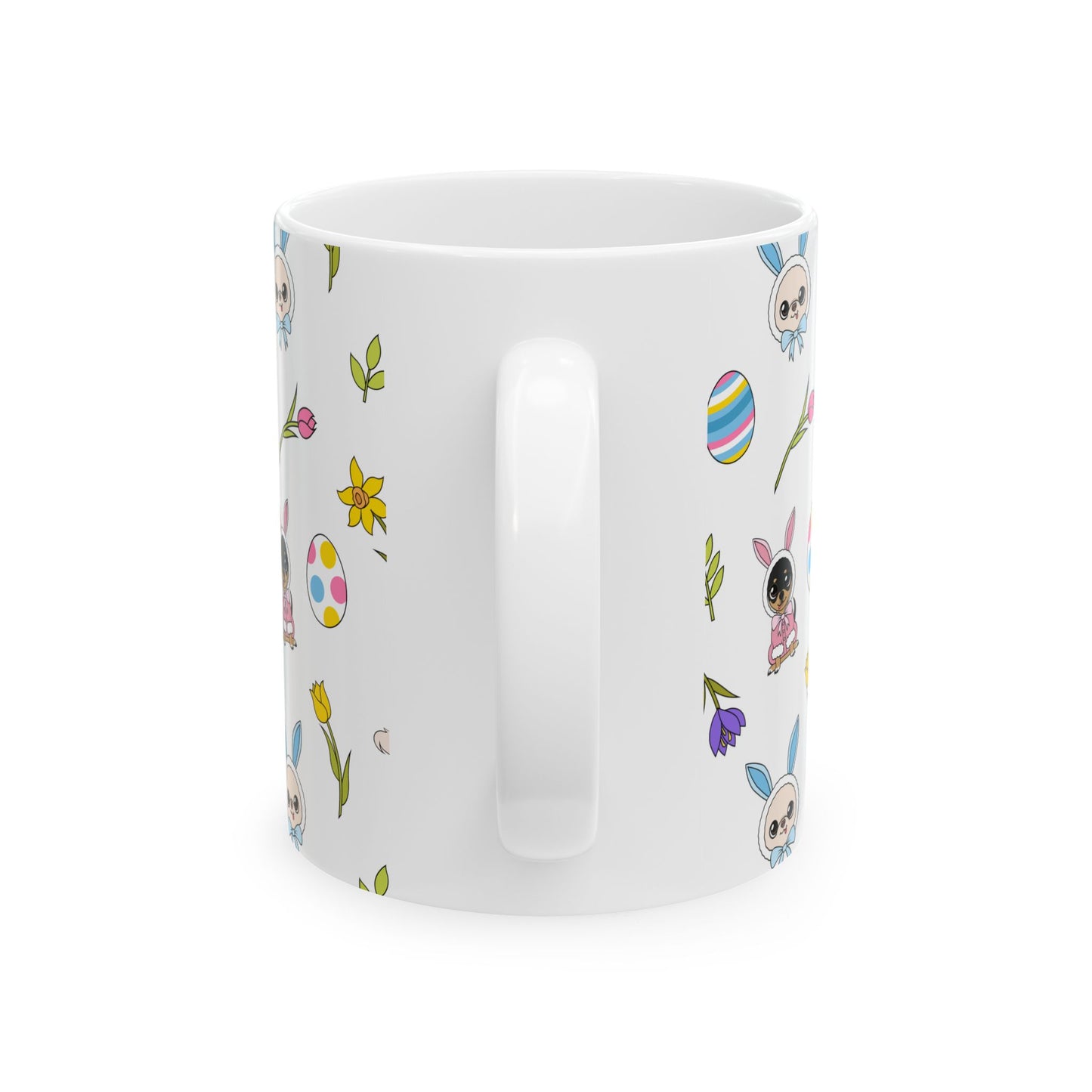 Cedric & Maya Easter Pattern Ceramic Mug – Gentle Spring Sips