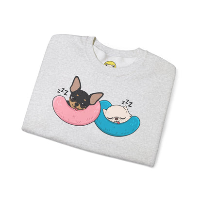 Nap Time Chihuahuas Unisex Crewneck Sweatshirt – Cozy Sibling Naps