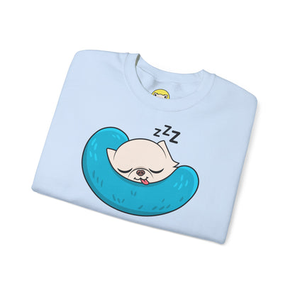Sleepy Nap Time Cedric Unisex Crewneck Sweatshirt – Blue Calm