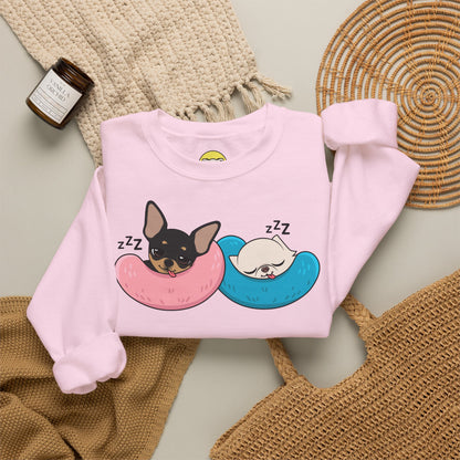 Nap Time Chihuahuas Unisex Crewneck Sweatshirt – Cozy Sibling Naps