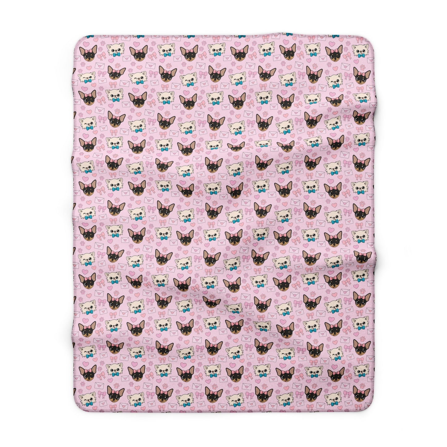 Cedric & Maya’s Pink Hearts Fleece Sherpa Blanket