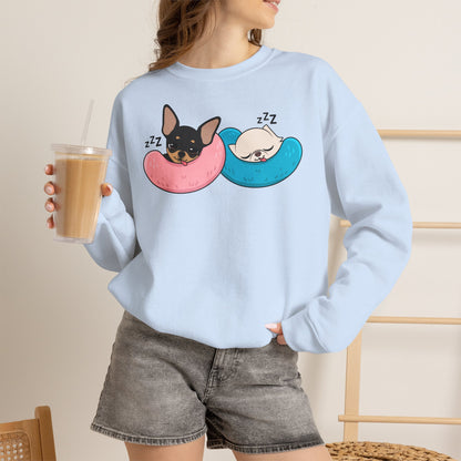 Nap Time Chihuahuas Unisex Crewneck Sweatshirt – Cozy Sibling Naps