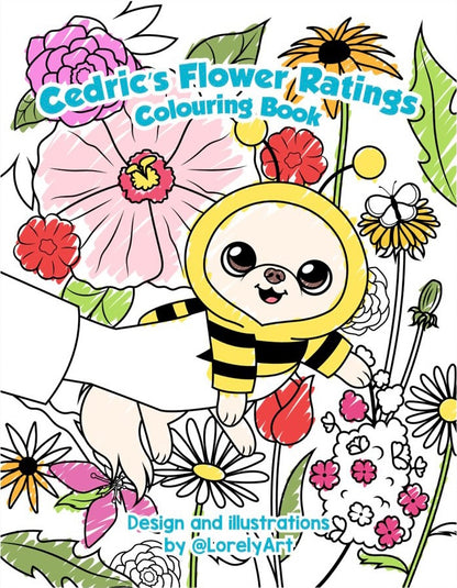 Cedric's Flower Ratings Colouring Book - Tiny Chihuahua Shop