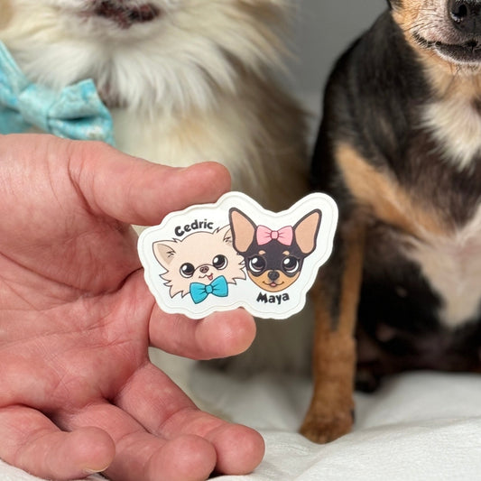 Cedric and Maya's Siblings Sticker - Tiny Chihuahua Shop