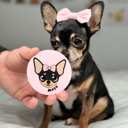 Tiny Chihuahua Maya's Round Magnet