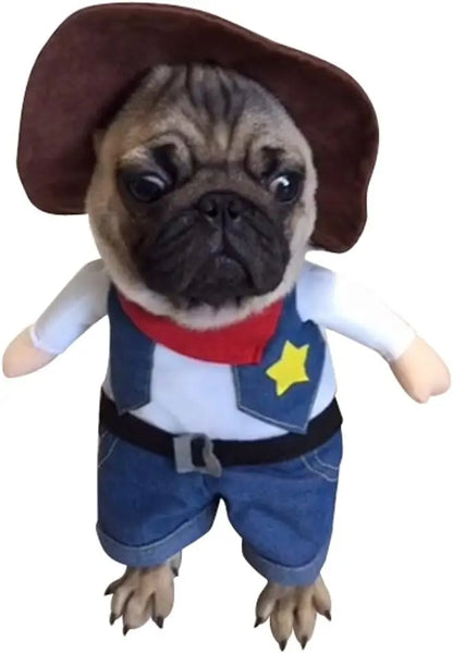 Cowboy Sheriff Dog Costume for Small Dogs & Cats (S–XL)