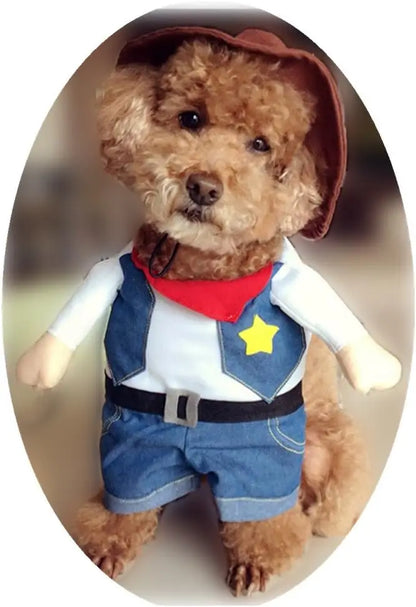 Cowboy Sheriff Dog Costume for Small Dogs & Cats (S–XL)