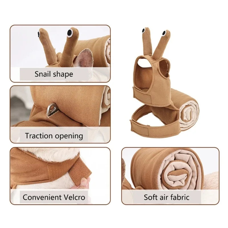 🐌 Snail Dog Costume – Funny Small Dog Halloween Outfit (S–L)