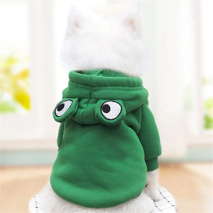 Chihuahua Frog Costume – Funny Small Dog Outfit with Googly-Eyes Hood (XS–XXL)