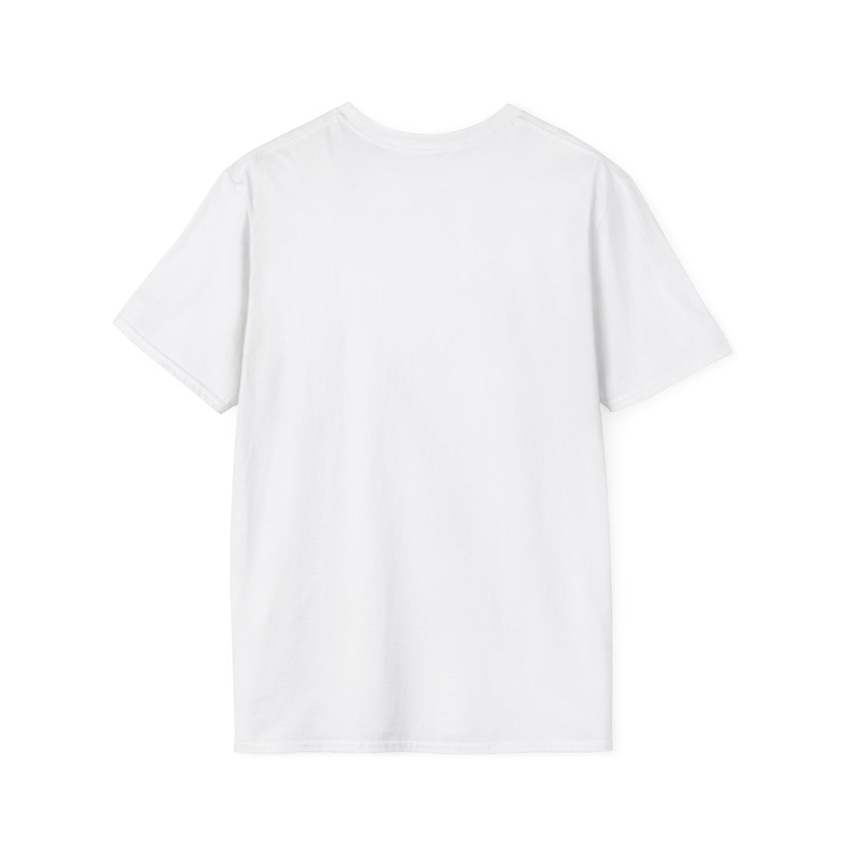 Back of a white T-shirt showing the plain shirt surface.