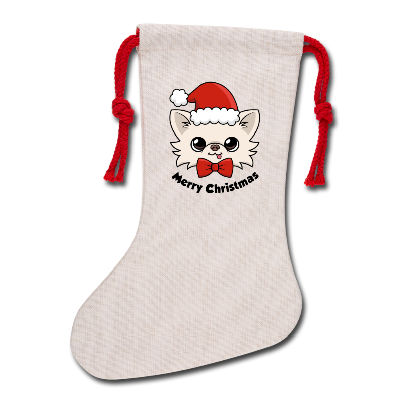 Cedric's Merry Christmas Holiday Stocking - natural