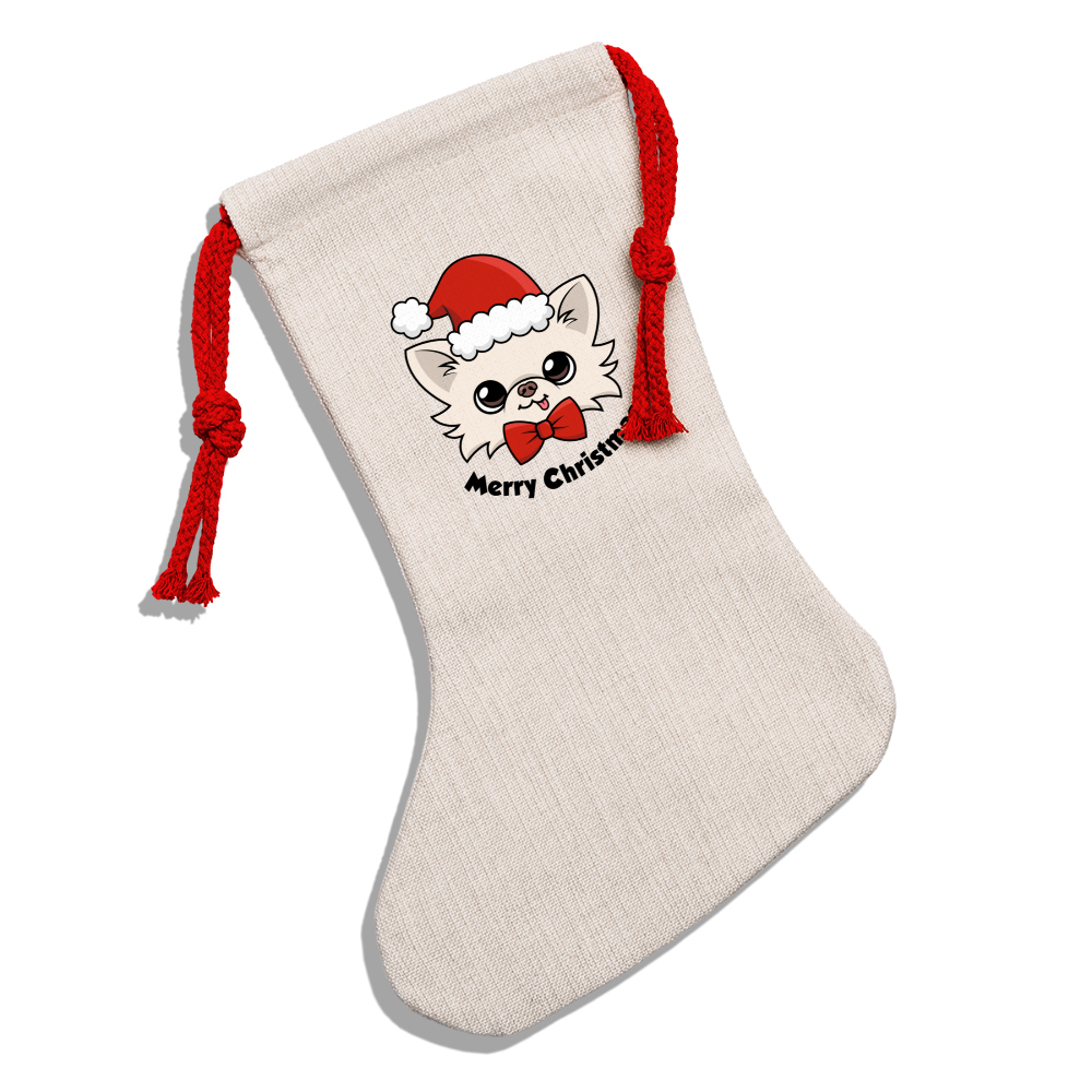 Cedric's Merry Christmas Holiday Stocking - natural