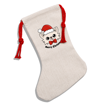 Cedric's Merry Christmas Holiday Stocking - natural