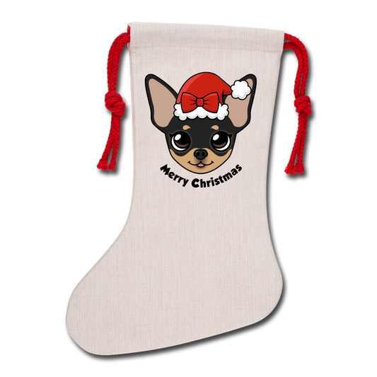 Maya's Merry Christmas Holiday Stocking - natural