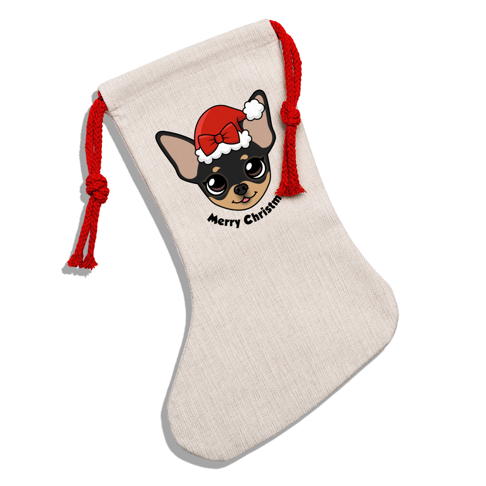 Maya's Merry Christmas Holiday Stocking - natural