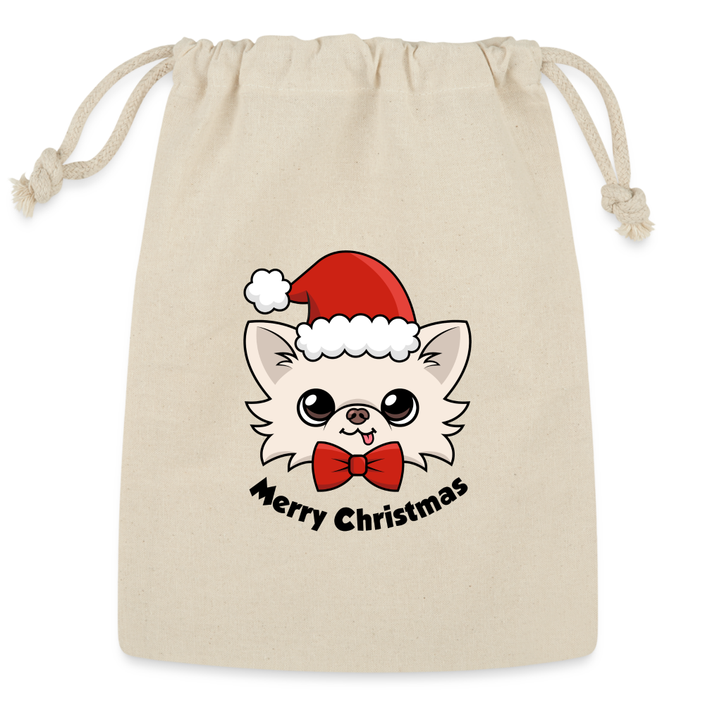 Cedric's Merry Christmas Reusable Gift Bag - Natural