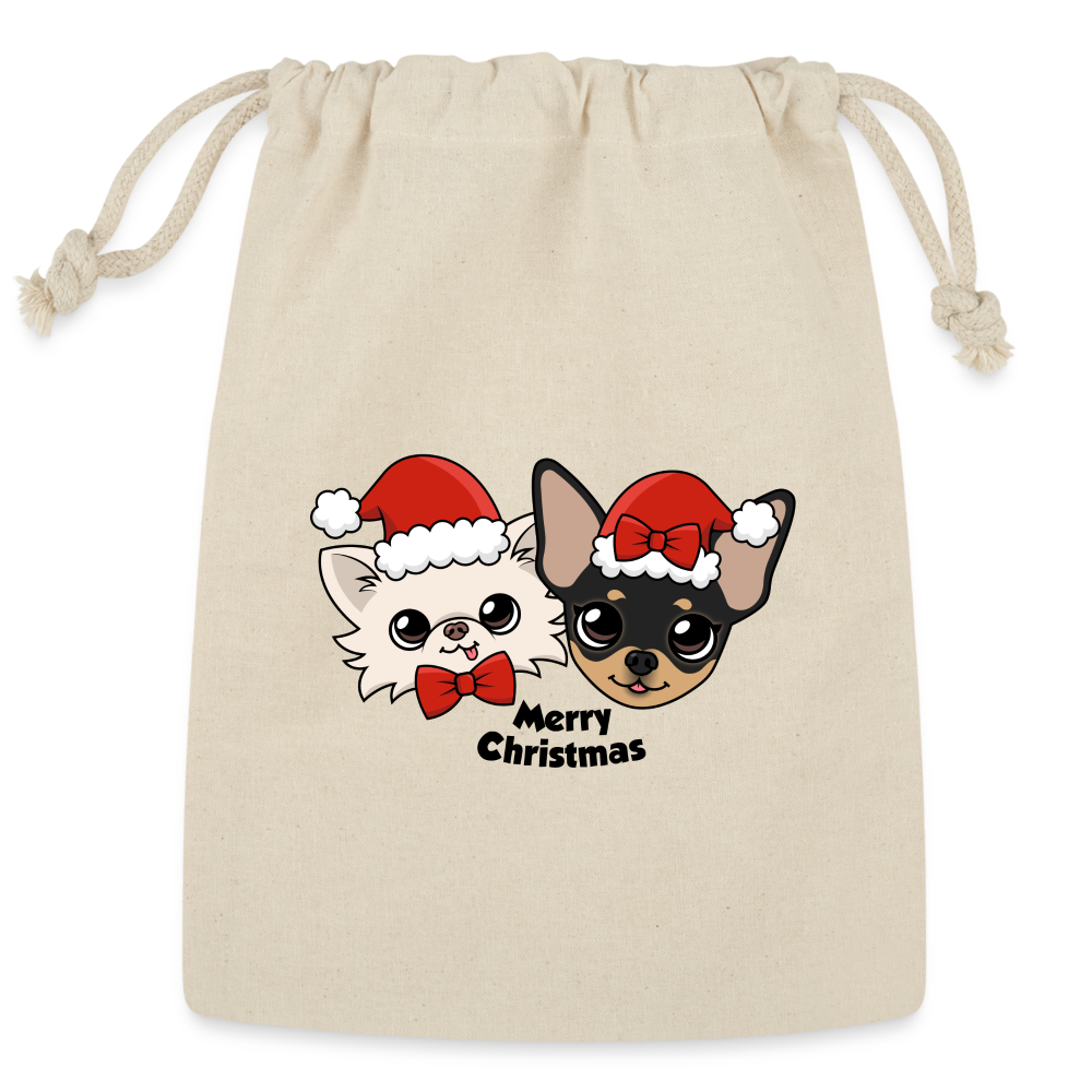 Cedric and Maya's Merry Christmas Reusable Gift Bag - Natural