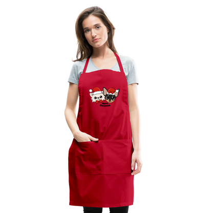 Cedric and Maya's Merry Christmas Adjustable Apron - red