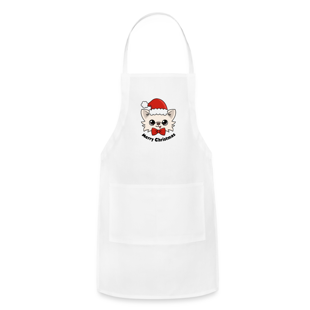 Cedric's Merry Christmas Adjustable Apron - white