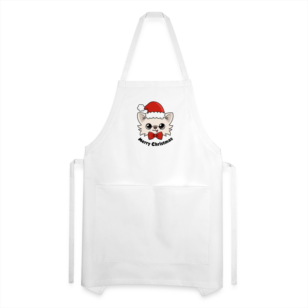 Cedric's Merry Christmas Adjustable Apron - white