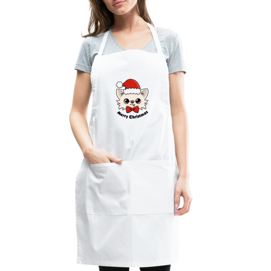 Cedric's Merry Christmas Adjustable Apron - white