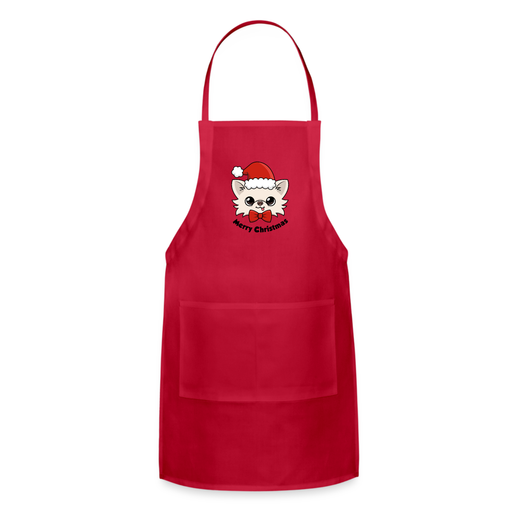 Cedric's Merry Christmas Adjustable Apron - red